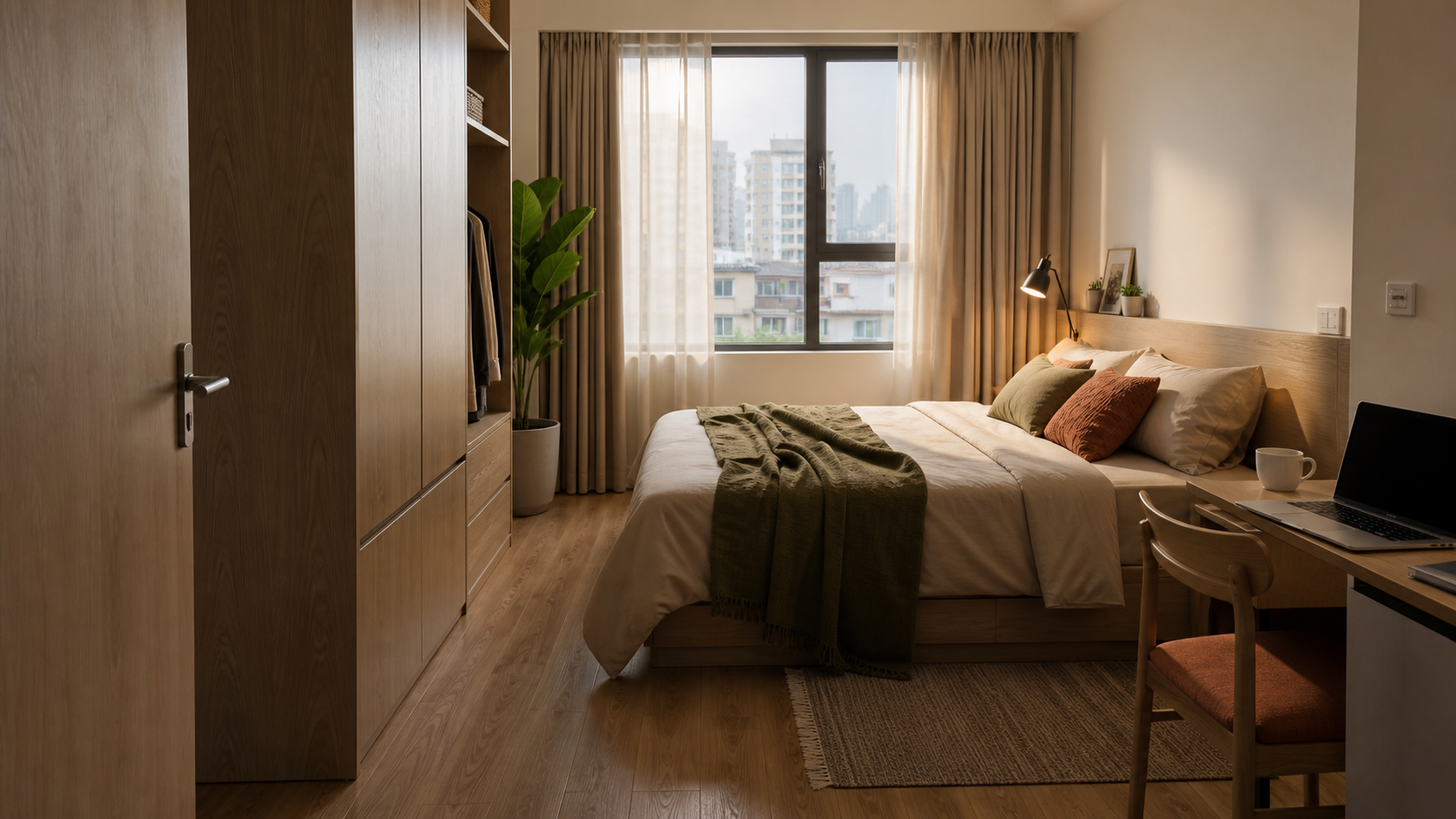 Thiết kế phòng ngủ nhỏ: ngủ yên hơn từ lối đi, ánh sáng và tủ đồ
